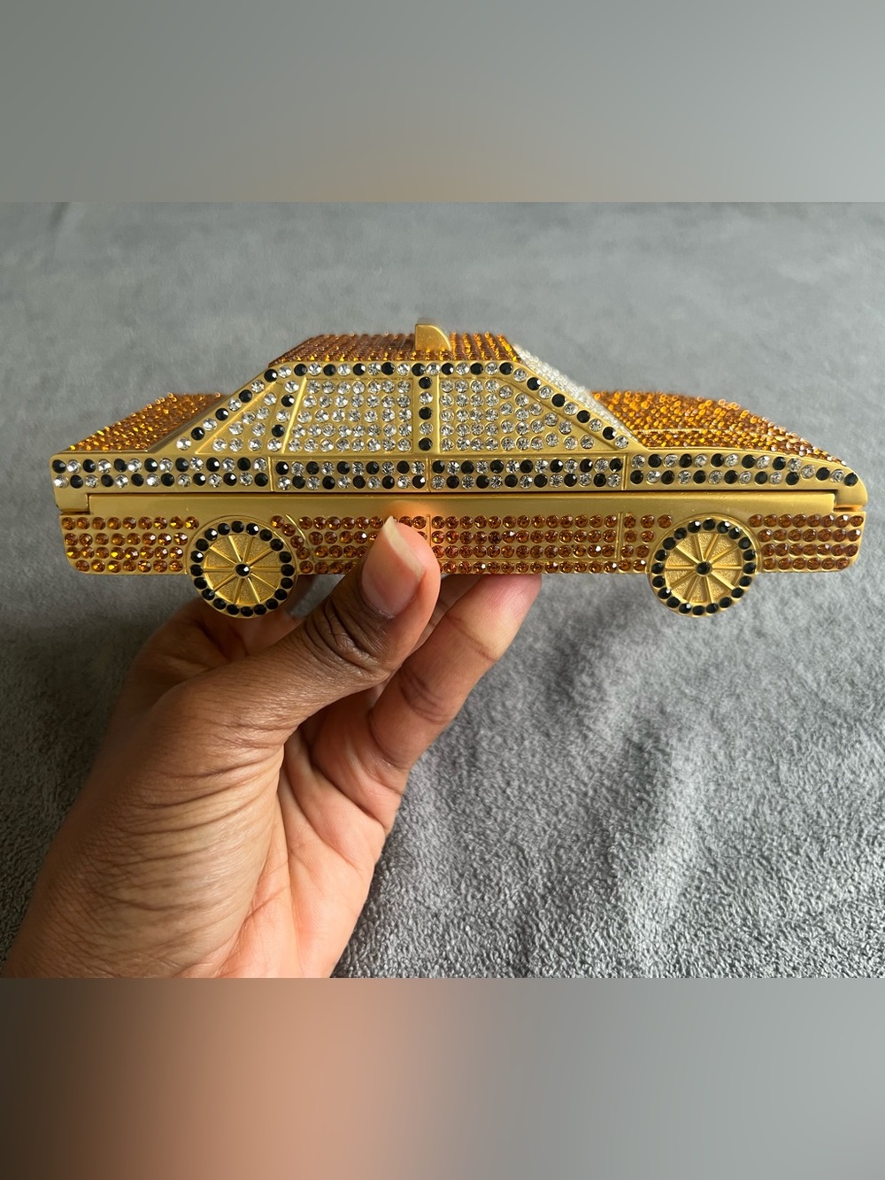 Brandon Blackwood Jeweled Yellow Taxi Cab Clutch